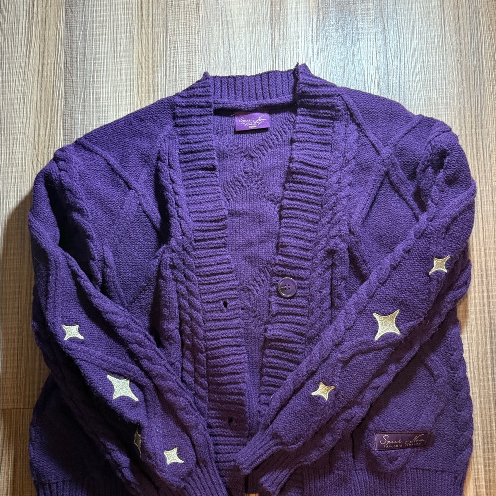 Purple Cable Knit Women's Sweater